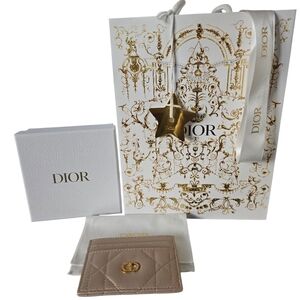 Dior RARE Rose Gold Irridescent Crystal Logo Card Holder - Like New